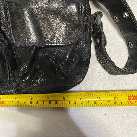 Free People Wade Leather Sling Black Crossbody Festival Bag - Picture 11 of 12